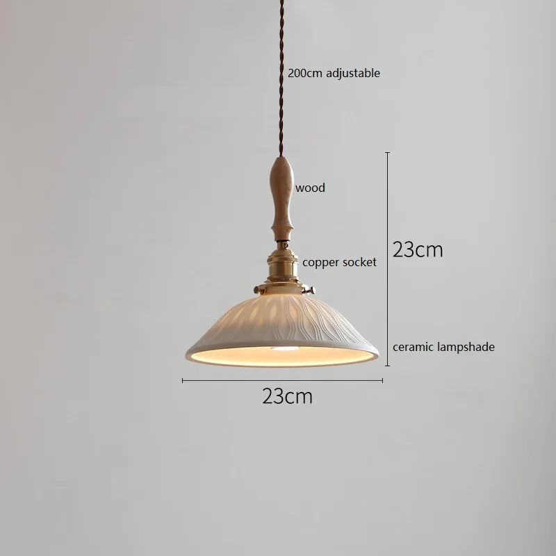 Suspension céramique fleur LED nordique moderne