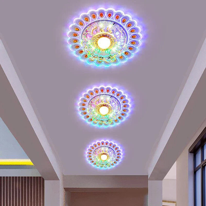 Plafonnier LED en Cristal Moderne pour Couloir, Allée et Porche