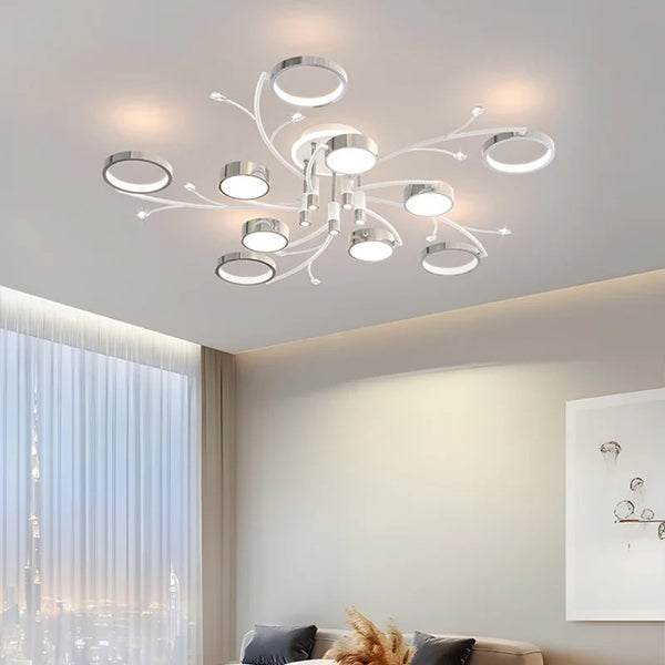 Lustre LED Nordique Moderne Chrome Minimaliste