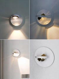 Appliques murales LED Rotatif - Design Moderne - Noir & Blanc - Idéal pour Salon, TV & Allée - Éclairage Intérieur Haut de Gamme