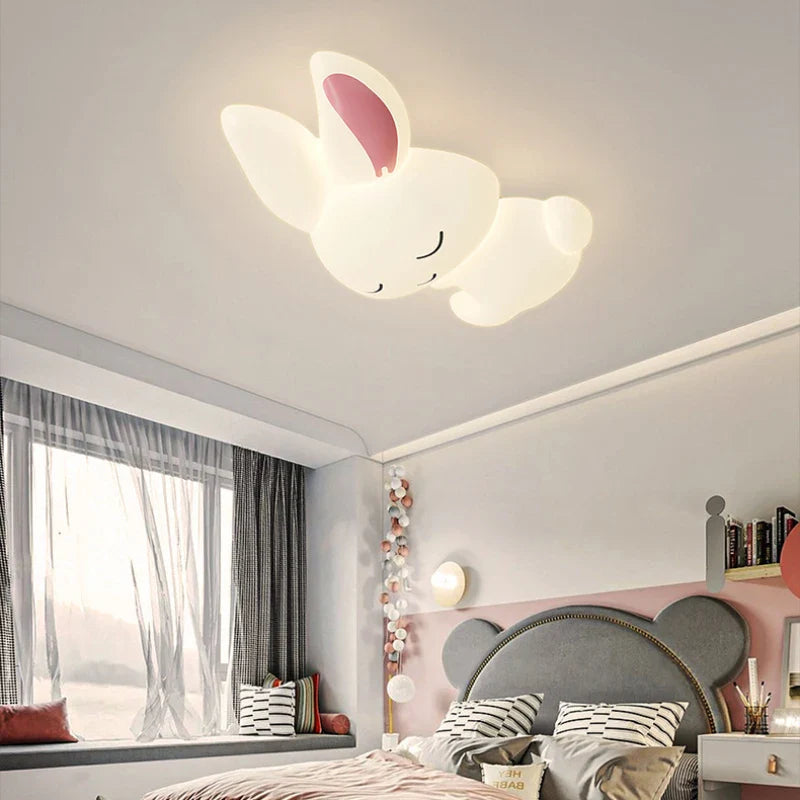 Plafonnier LED Lapin Blanc pour Chambre d'Enfant Princesses