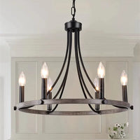 Lustre en fer forgé américain avec éclairage LED 5 têtes - Luxe et Modernité