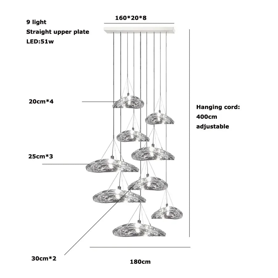 Suspension LED en verre design nordique Manta.