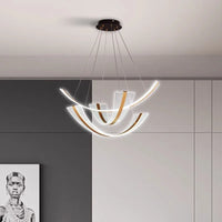 Lustre design contemporain pour salle à manger avec éclairage intérieur LED décoratif