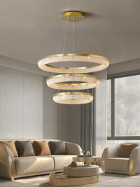 Lustre de luxe LED rond design moderne 2024 pour intérieur - Élégance Lumineuse