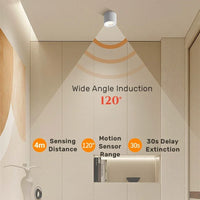 Spot détecteur de mouvement LED 12W - Surface monté - Anti-éblouissement - Smart - Escalier, Chambre, Maison