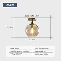 Plafonnier LED en verre de style minimaliste moderne