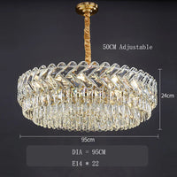 Lustre LED Moderne de Luxe en Cristal pour Salon et Salle à Manger