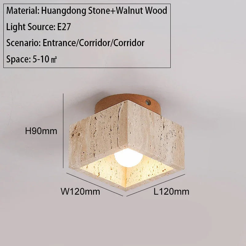 Plafonnier LED en marbre pour une entrée moderne