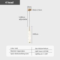 Suspension design boules en verre nordique LED cuivre Vent Gourde Décoration