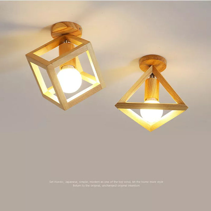 Plafonnier nordique en bois - Illuminaire LED 