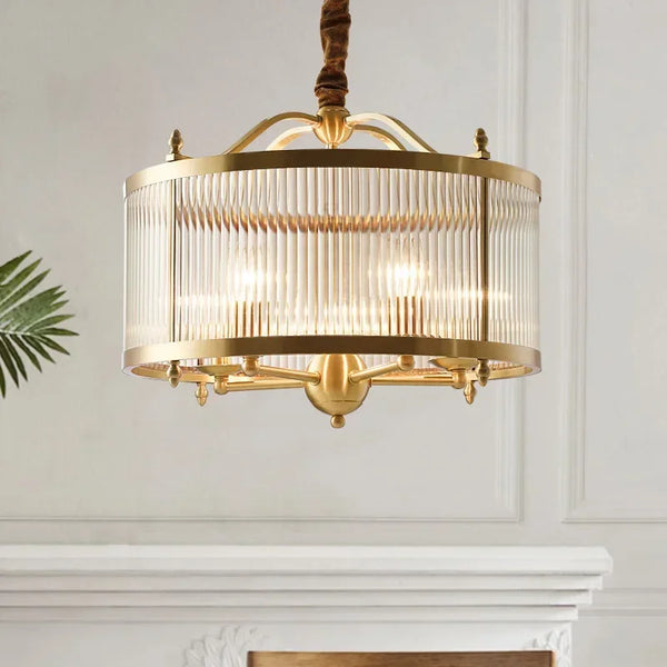 Lustre Moderne en Cuivre avec Tubes de Verre LED - Élégance Illuminée