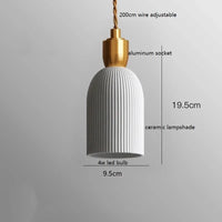 Luminaire Suspendu LED en Noyer Céramique Style Nordique Japonais iwhd