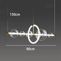 Lustre de luxe à bulles à LED en verre transparent créatif