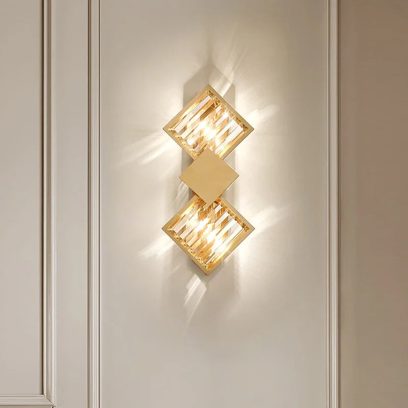 Applique murale en cristal de luxe et lumière
