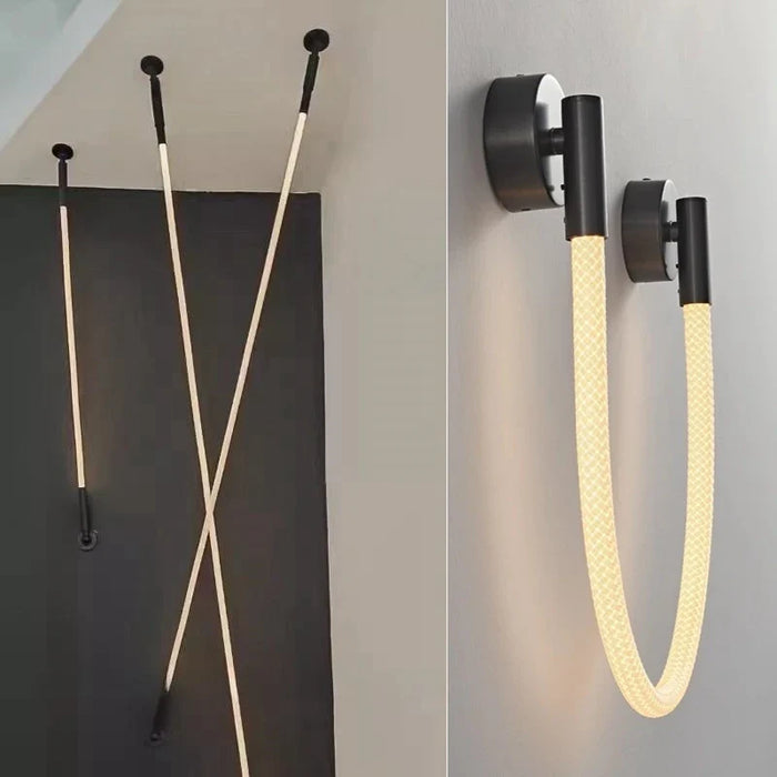 Applique murale LED Minimaluxe en Silicone et Fibre Tissée
