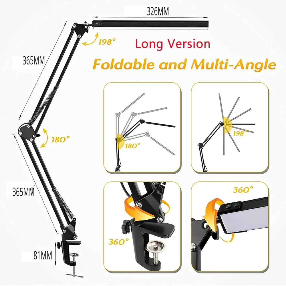 Lampe de bureau LED 10W avec pince