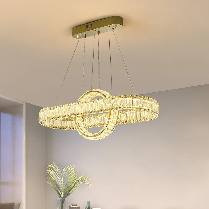 Lustre LED en cristal fantaisie : Lumière suspendue modern.