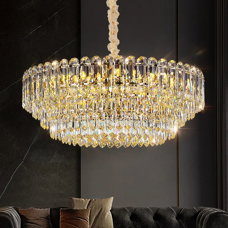 Lustre LED Moderne de Luxe en Cristal pour Salon et Salle à Manger