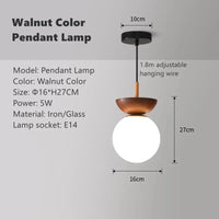 Plafonnier LED "Naturel Nordique" avec Abat-jour en Verre
