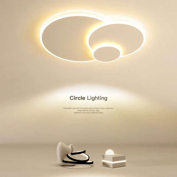 Lustre LED Acrylique Circulaire Ultra-mince - Décor Minimaliste Moderne