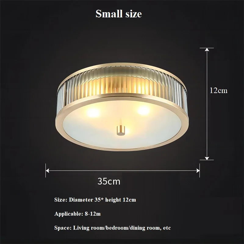 Plafonnier LED Cuivre Cristal Élégant