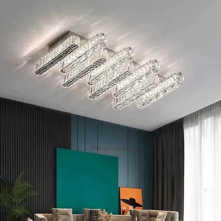 Lustre Moderne en Cristal K9 LED Dimmable pour Maison