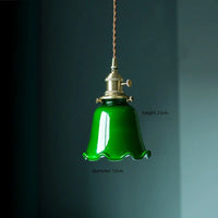Suspension Vintage Américaine en Cuivre Bois Verre Edison