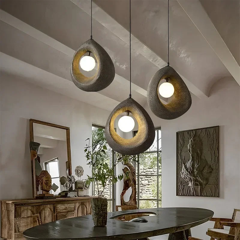Nordique Suspension LED pour Salle à Manger - Collection Wabi Sabi