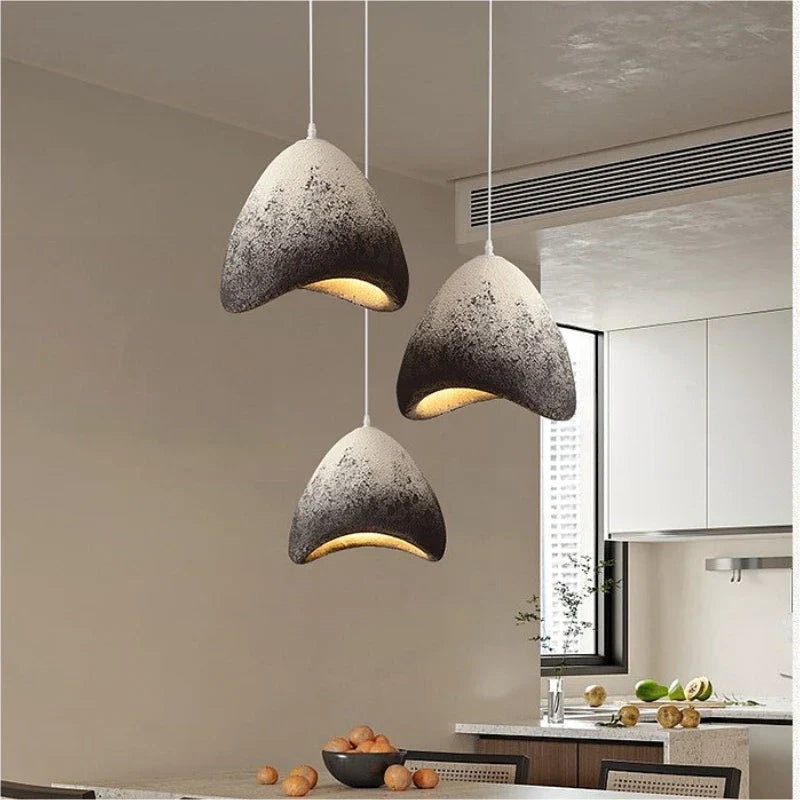 Nordic Wabi Sabi : Lampe suspension LED minimaliste pour salle à manger, salon et chambre