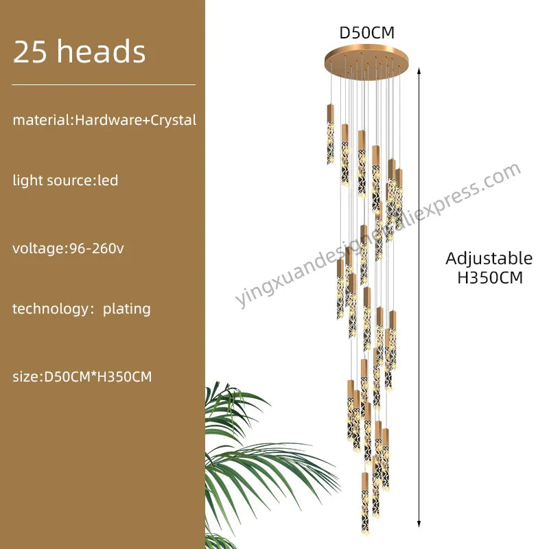 Suspension d'escalier en cristal Luxe & Élégance
