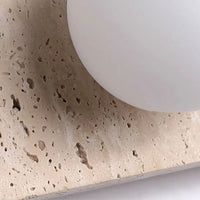 Applique murale en pierre naturelle et verre blanc pour escaliers et allée