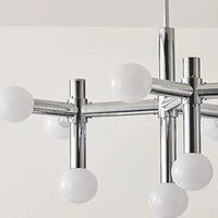 Lustre en métal chromé au style designer art décor - Nouveauté !