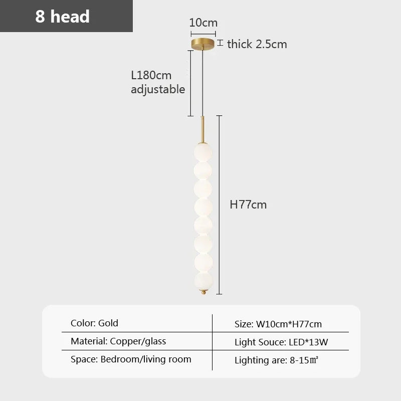 Suspension design boules en verre nordique LED cuivre Vent Gourde Décoration