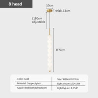 Suspension design boules en verre nordique LED cuivre Vent Gourde Décoration