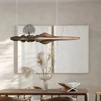 Lustre nordique moderne en résine de bois massif pour un éclairage décoratif intérieur