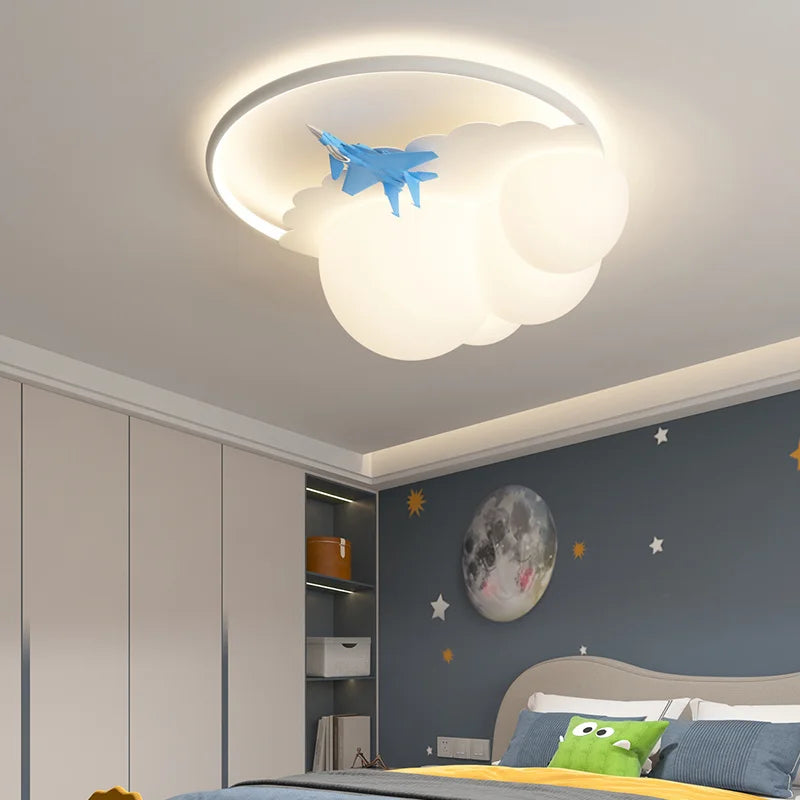Lustre Avion LED Moderne pour Enfant