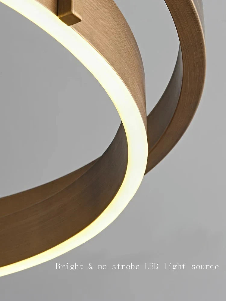 Suspension LED bronze brossé style nordique
