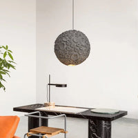 Lampe de salon Wabi Sabi Style - Suspension japonaise grise Design Loft