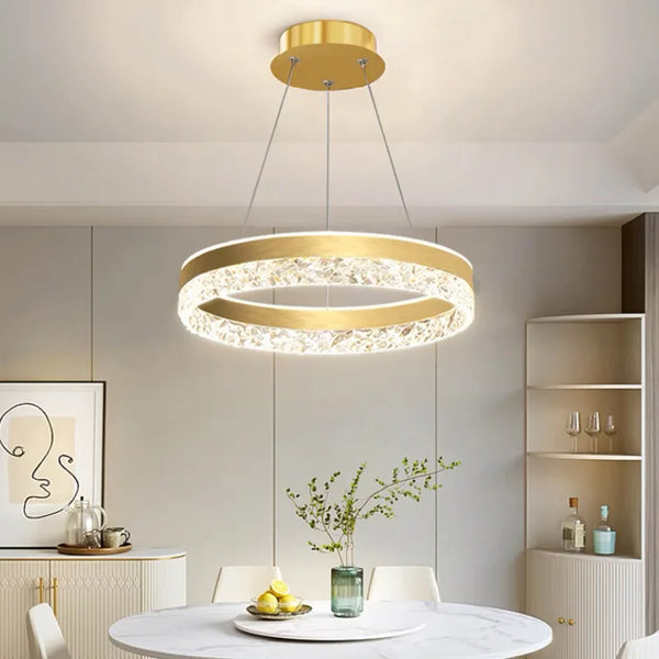 Lustre LED circulaire avec télécommande décorative