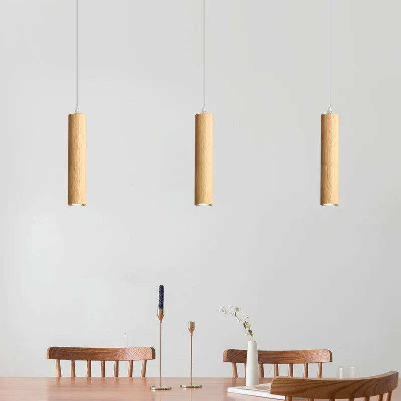 Suspension LED Grain de Bois - Style Nordique Moderne