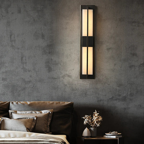 Applique Murale Cuboïde en Marbre Naturel avec LED