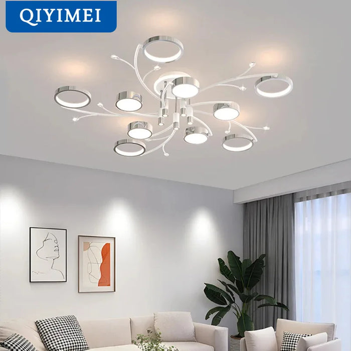 Lustre LED Nordique Moderne Chrome Minimaliste