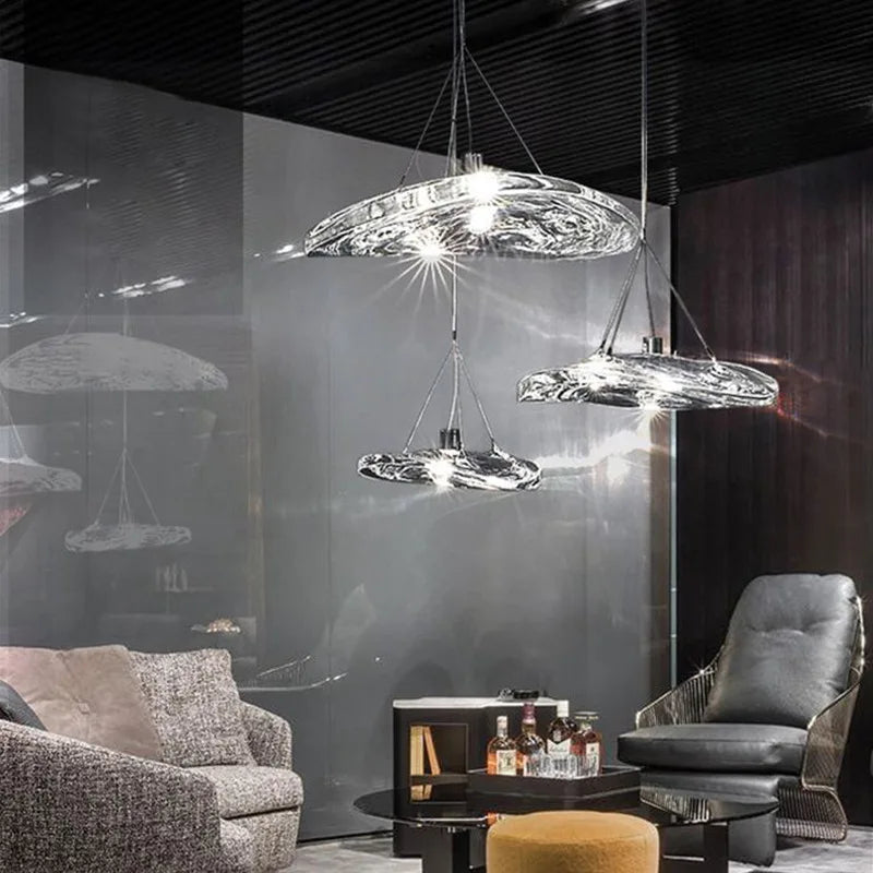 Suspension LED en verre design nordique Manta.