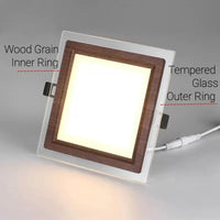 Plafonnier LED encastré Ultra-mince Bois d'Ébène