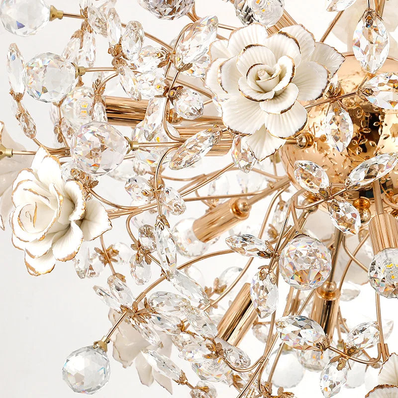 Lustre céramique blanc - Collection Fleurs