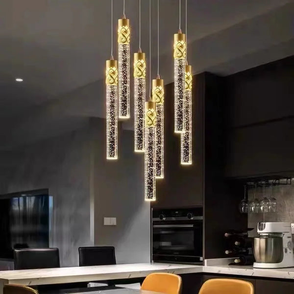 Lustre en cristal LED moderne pour hôtel et bar élégant