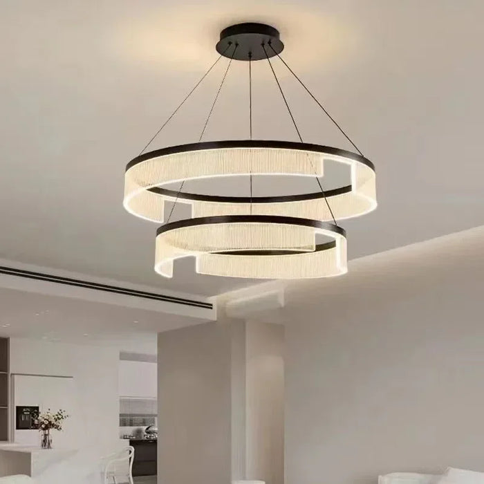 Lustre LED Anneaux Suspendu Nordique Moderne