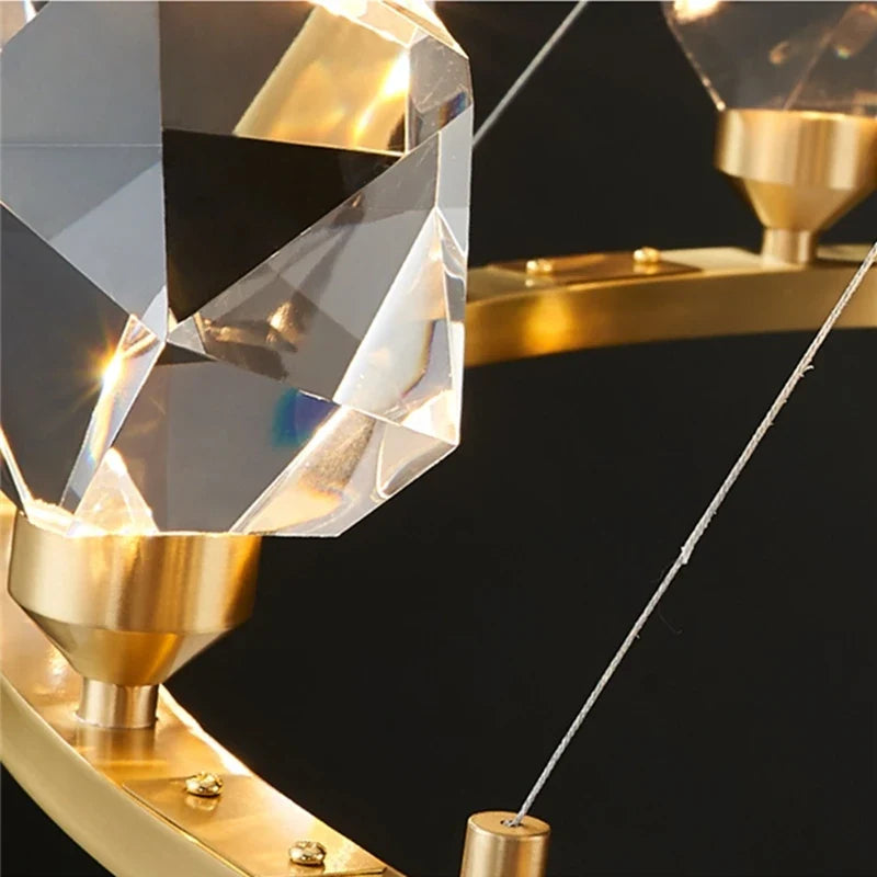 Lustre Nordique LED en Cristal pour Décoration Intérieure - Élégance Scandinave