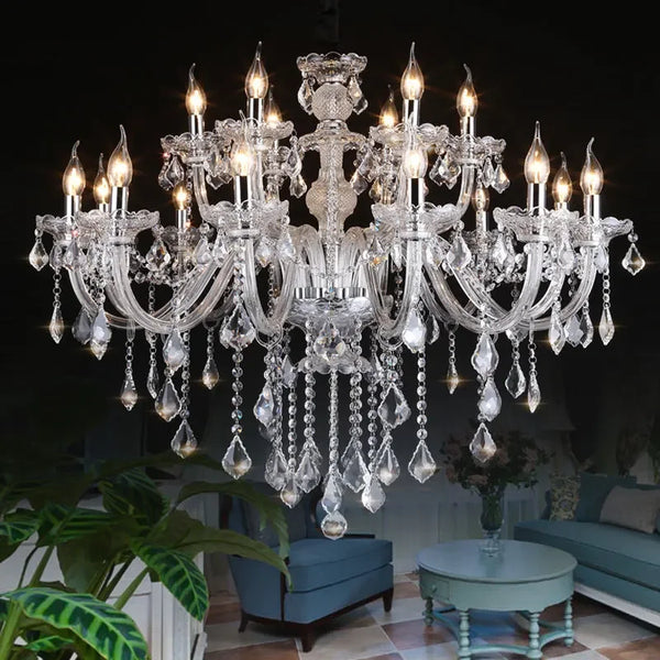 Lustre en cristal européen avec bougie maison